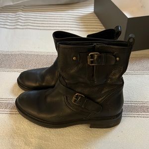 JCREW BLACK LEATHER MOTORCYCLE BOOTIES